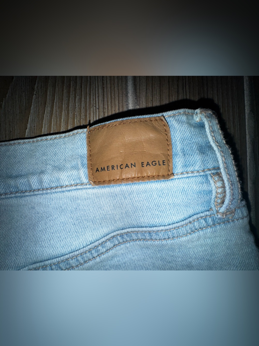 American Eagle Outfitters Relxed Fit Light Wash Distressed Denim Cutoff Shorts - Picture 12 of 12